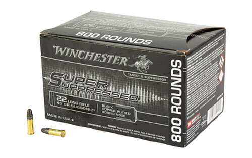 Ammunition Winchester Ammunition Super Suppressed 22LR WIN SPR SPPRSSD 22LR 45GR CPRN 800